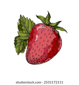 Strawberry Vector Illustration. Fresh strawberries, sweet and refreshing isolated on transparent background.