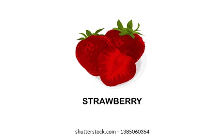 Strawberry vector illustration isolated on a white background.