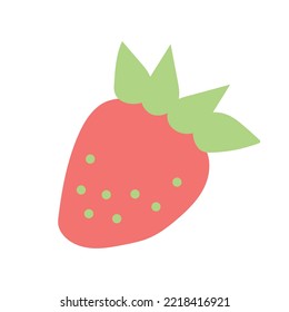 Strawberry vector illustration isolated on white background. A strawberry and a slice of strawberry vector. Vector illustration of fresh farm organic berry used for magazine, book, poster, menu cover
