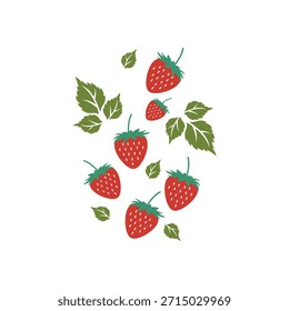 Ilustración vectorial de fresa aislada sobre fondo blanco. 