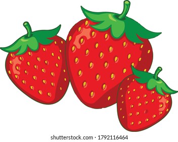 Ilustración vectorial de fresa y logotipo.