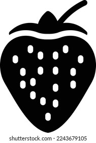 ilustración de fresa vectora en un fondo transparente. Símbolos de calidad superior. Iconos vectoriales de glifos para diseño de conceptos y gráficos. 
