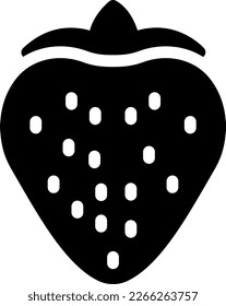 ilustración de fresa vectora en un fondo transparente. Símbolos de calidad superior. Iconos vectoriales de glifos para diseño de conceptos y gráficos. 

