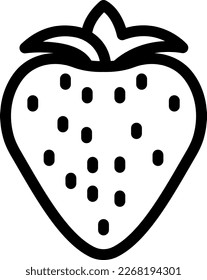Erdbeere, Vektorgrafik auf transparentem Hintergrund. Hochwertige Symbole. Dünne Vektorsymbole für Konzept und Grafikdesign.