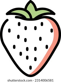 Erdbeere, Vektorgrafik auf transparentem Hintergrund. Hochwertige Symbole. Zeilenfarbige Vektorsymbole für Konzept und Grafikdesign.