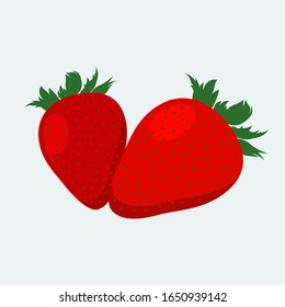 Ilustración vectorial de fresa sobre fondo blanco