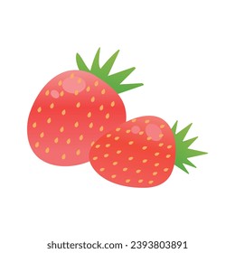 Strawberry vector illustration on white background. Strawberry is a fresh and healthy fruit.