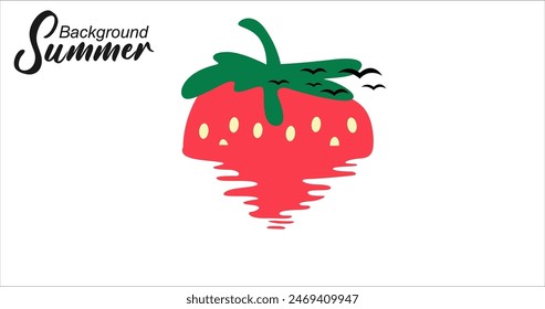 strawberry vector illustration on a white background. flat style.
