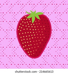 Strawberry vector illustration print