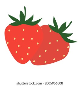 Strawberry vector illustration. Red strawberry