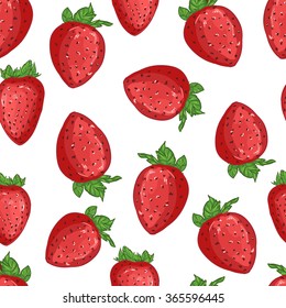 Strawberry vector illustration seamless