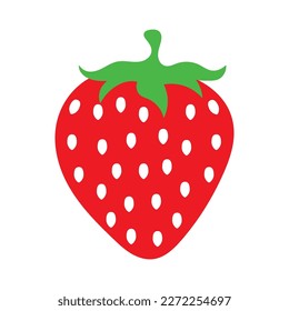 Strawberry, vector illustration, silhouette, colored