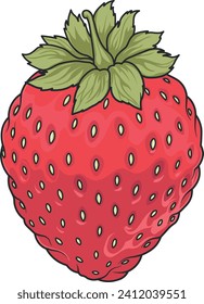 Erdbeere, Vektorgrafik ohne Hintergrund