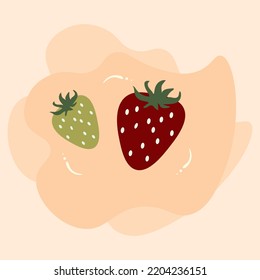 Strawberry vector ilustration.Great for children  book about fruits,stiker etc.
