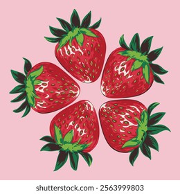 Strawberry Vector line art Design