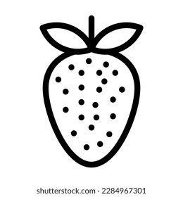 Strawberry Vector Line Icon Design