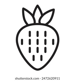 Strawberry Vector Line Icon Design