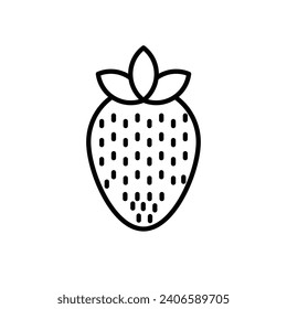 Strawberry vector line icon illustration