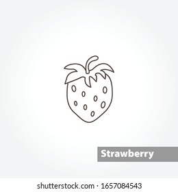 Erdbeeren-Vektorillustration-Symbol auf weißem Hintergrund