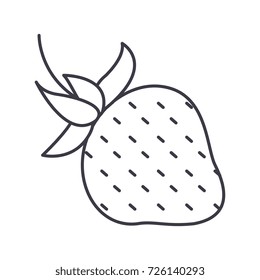 strawberry vector line icon, sign, illustration on background, editable strokes