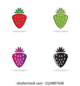 Strawberry-Vektorlogo-Symbol-Set