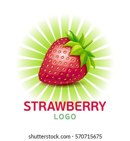 Strawberry vector logo.
Vector illustration of strawberry with leaves isolated on a white.