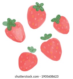 Strawberry vector on white background illustration. Stock berry.