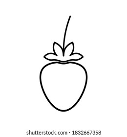 Ilustración del contorno vectorial de fresa estilo minimalista sobre fondo blanco