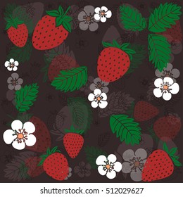 Strawberry vector pattern