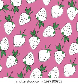 Strawberry vector  pattern seamless background , for wrapping paper, greeting cards, posters, invitation