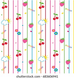Strawberry vector  pattern seamless background , for wrapping paper, greeting cards, posters, invitation