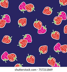 Strawberry vector  pattern seamless background , for wrapping paper, greeting cards, posters, invitation