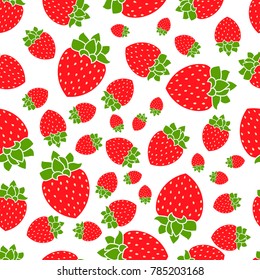 Strawberry. Vector seamless pattern. Floral illustration