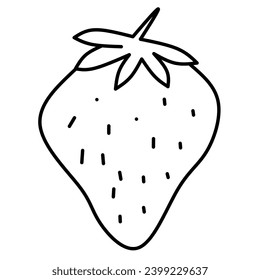 Strawberry vector simple art.With white background. Suitable for drawing lines.