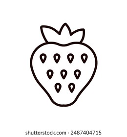 strawberry vector - simple  icon