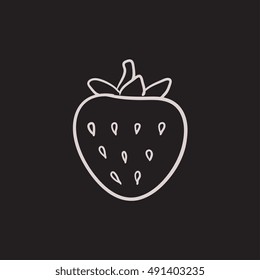 Strawberry vector sketch icon isolated on background. Hand drawn Strawberry icon. Strawberry sketch icon for infographic, website or app.