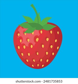 Strawberry vector. Sweet red fruit for a refreshing summer juice.