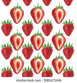 imagen vectorizada de fresa. fruta fresca