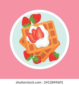 
Strawberry waffles are made with simple, healthy ingredients and no added sugar.