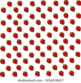 Strawberry wallpaper, illustration, vector on white background