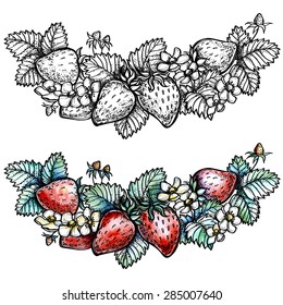 Strawberry. Watercolor illustration isolated on white