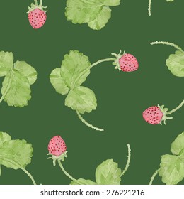 strawberry watercolor seamless pattern.