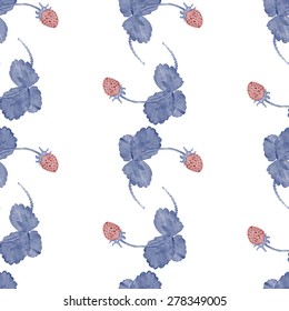 strawberry watercolor seamless pattern.