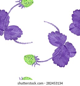 strawberry watercolor seamless pattern.
