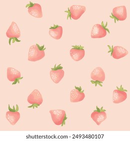 Strawberry watercolor seamless simple design background 