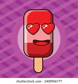 strawberry and watermelon ice cream cartoon vector clipart