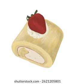 Morango chantilly rolo bolo pão sobremesa comida