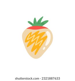 strawberry in white chocolate. Vector Illustration for printing, backgrounds, covers and packaging. Image can be used for greeting cards, posters, stickers and textile. Isolated on white background.