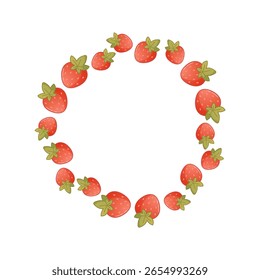 Moldura de grinalda de morango feita de bagas vermelhas