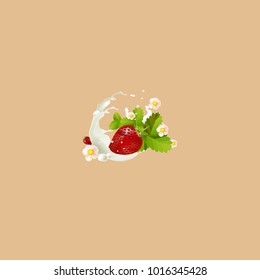 strawberry in yogurt
